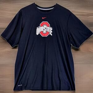 Nike Dri-Fit Ohio State Buckeyes Football Men's Shirt Black Stretch Size Large